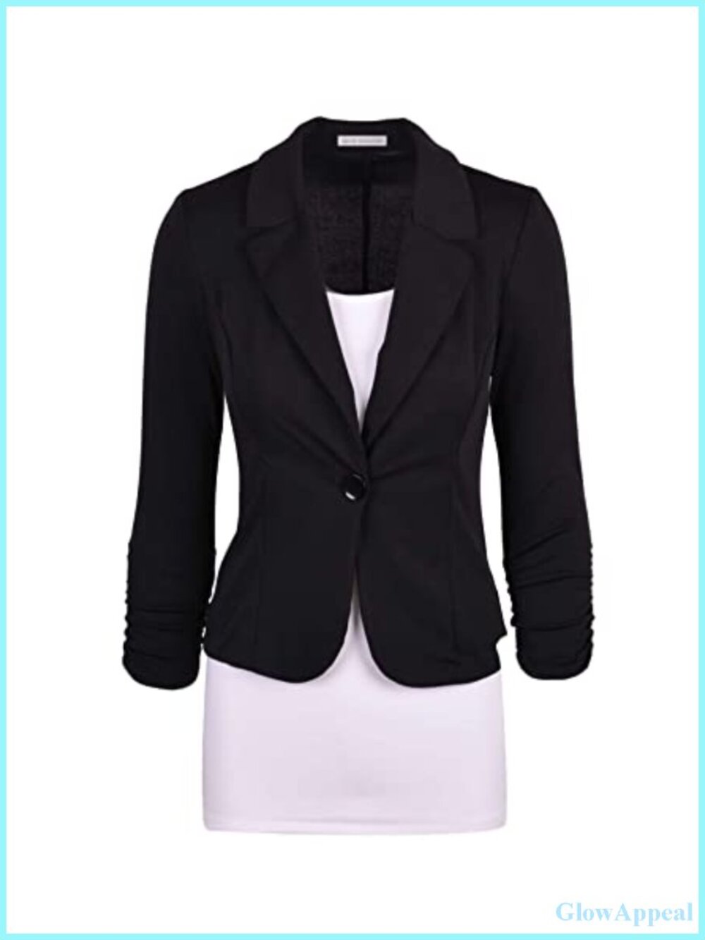 Women's Casual Knit Blazer Stretch 3/4 Sleeve Work Office